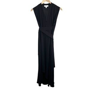 Reiss Womens Black Sleeveless Raya Belted Maxi Dress Size 4